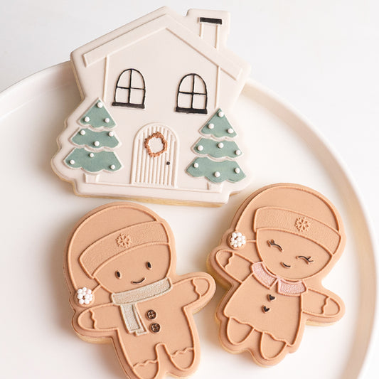 Gingerbread house stamp with matching cutter