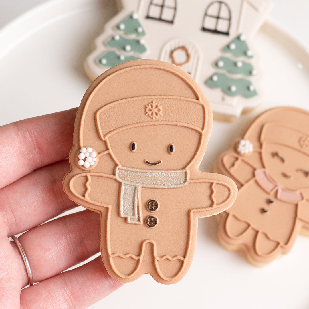 Gingerbread boy stamp with matching cutter