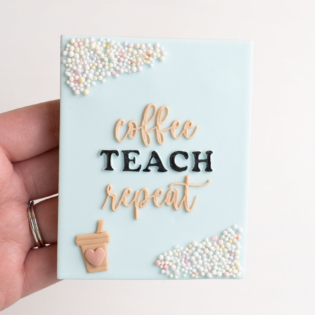 Coffee teach repeat stamp