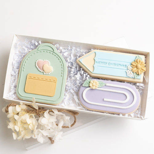 Backpack stamp with matching cutter