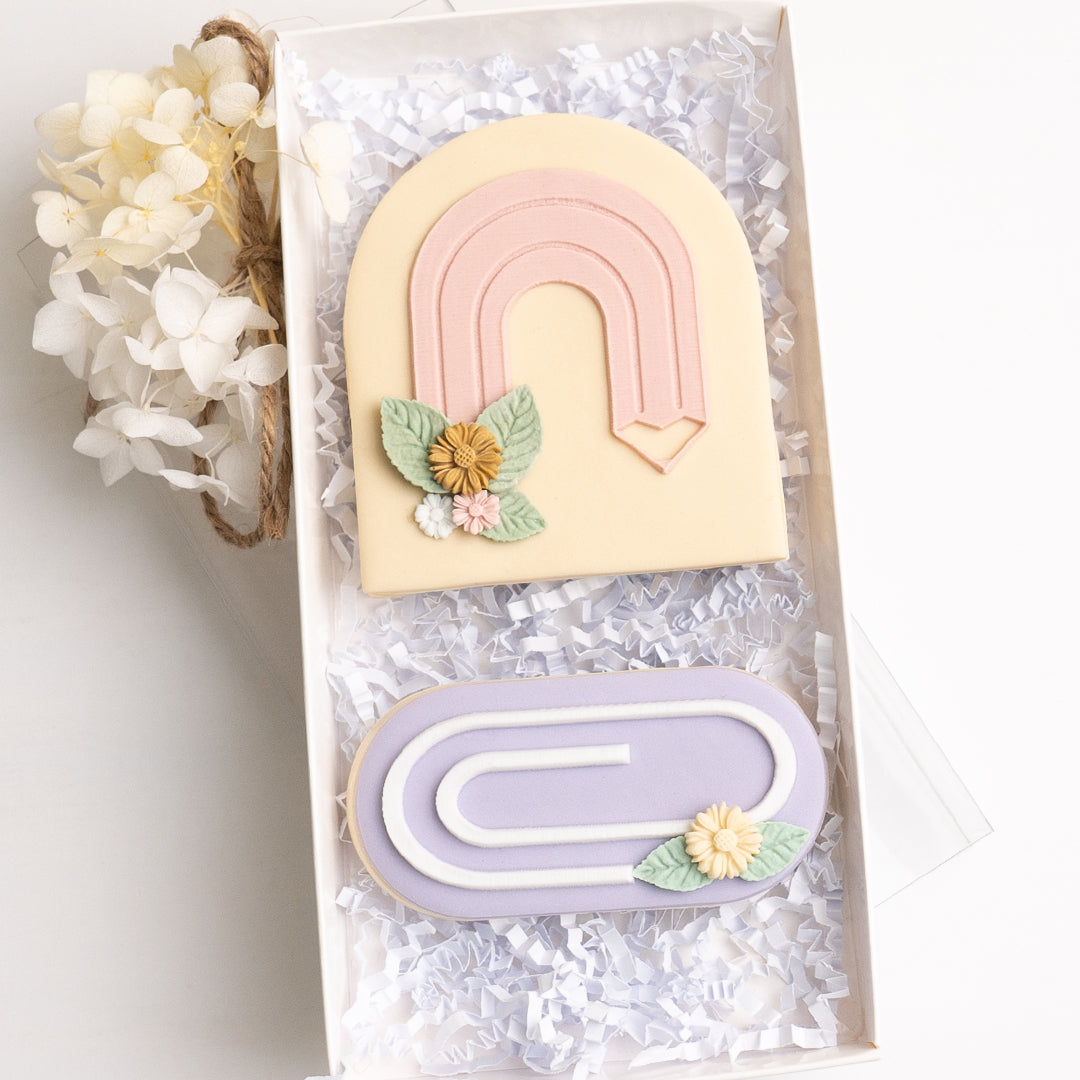 Paperclip stamp with matching cutter