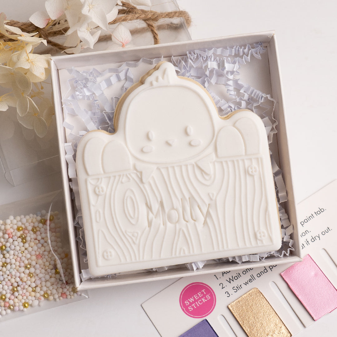 Chick in box stamp with matching cutter