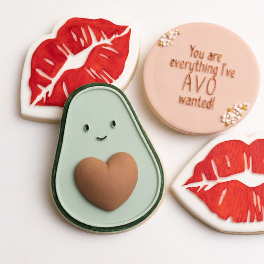Avocado stamp with matching cutter