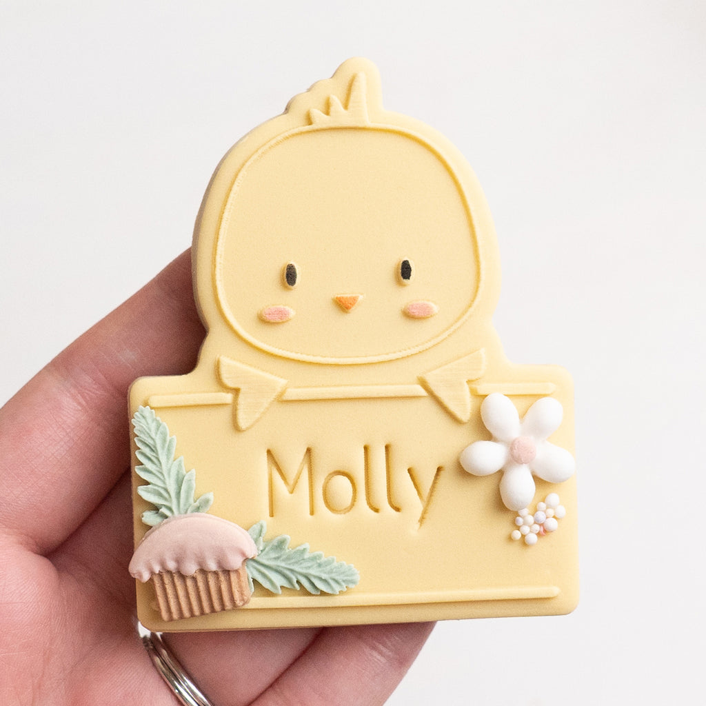 Chick plaque stamp with matching cutter
