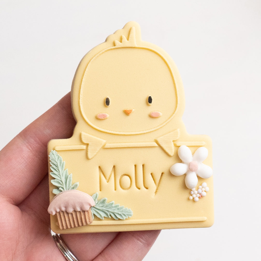 Chick plaque stamp with matching cutter