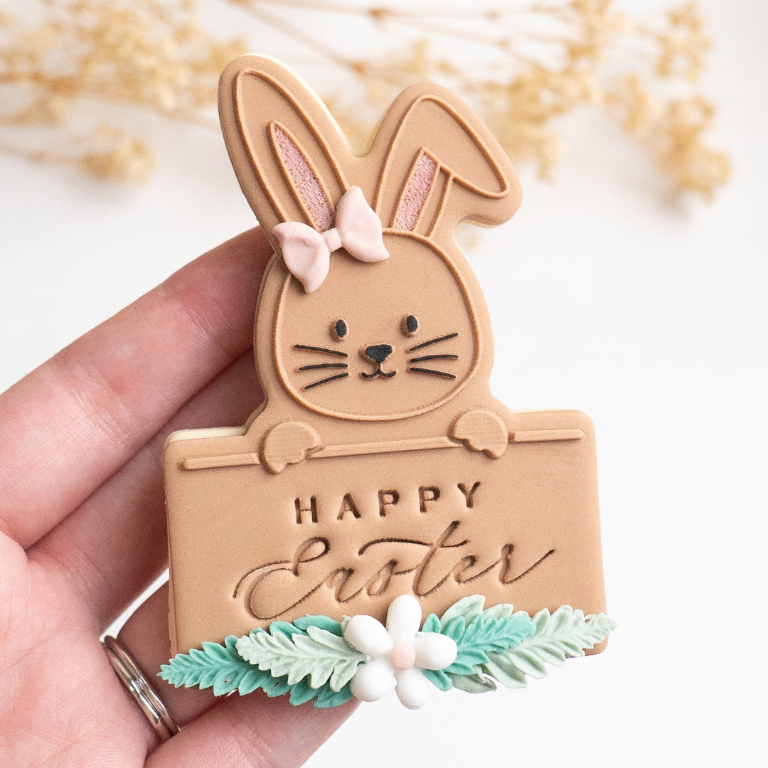 Bunny plaque (2023 version) stamp with matching cutter