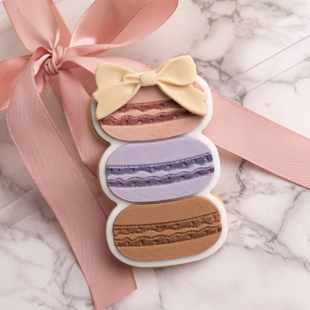Macaroon stack stamp with matching cutter