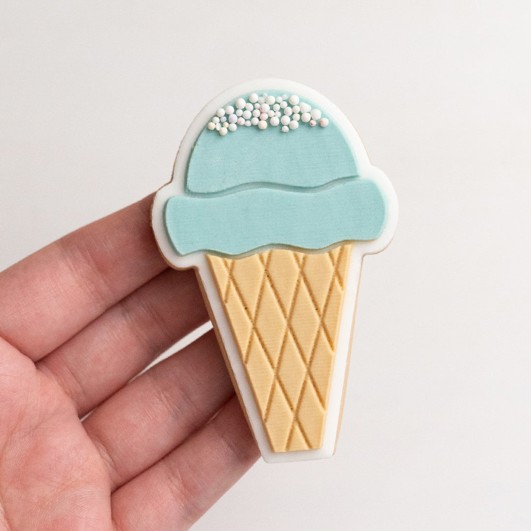 Ice cream stamp with matching cutter