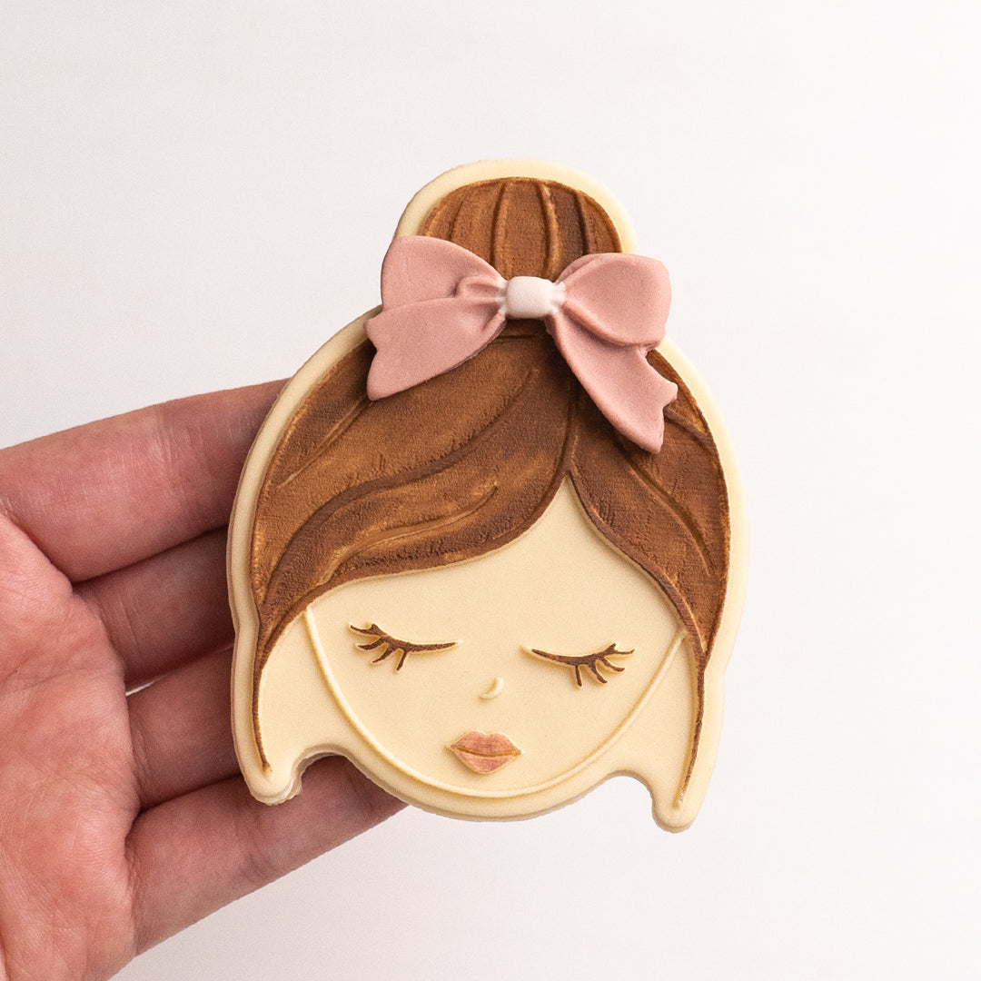 Beautiful girl stamp with matching cutter