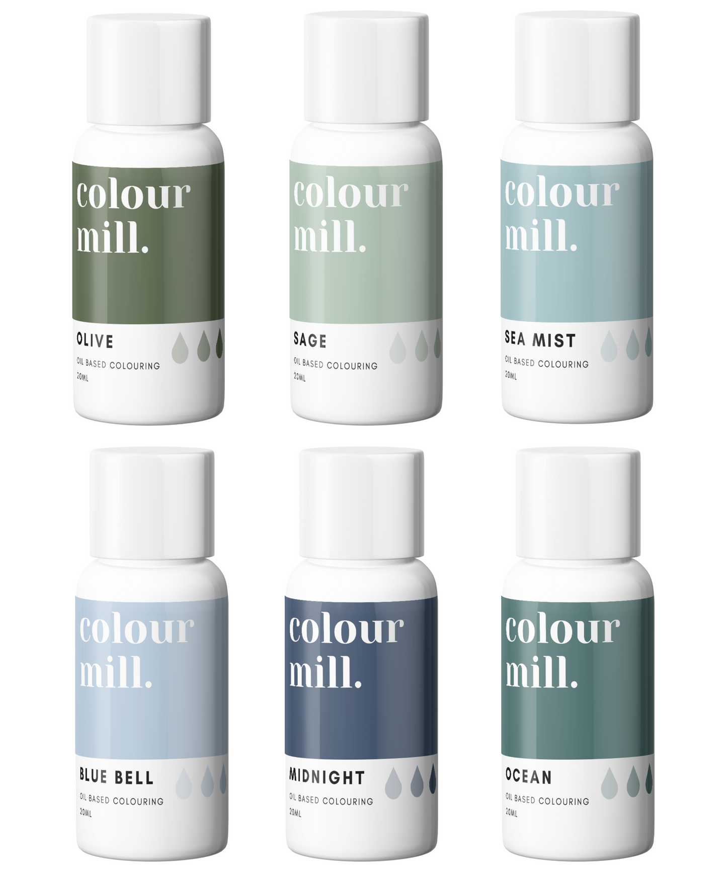 Colour Mill Oil Based Colouring 20ml 6 Pack Coastal