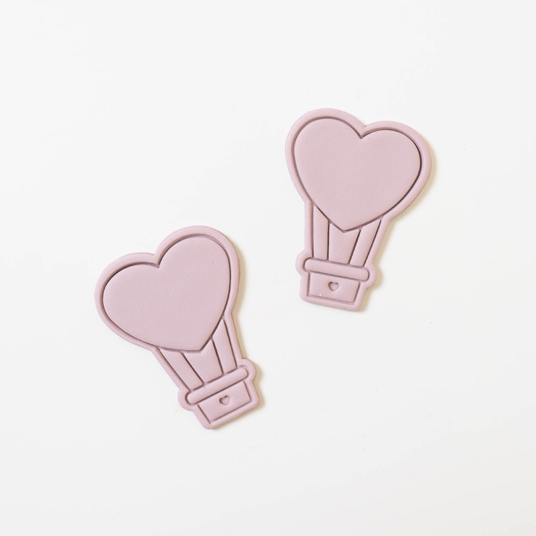 Heart hot air balloon impression stamp with matching cutter