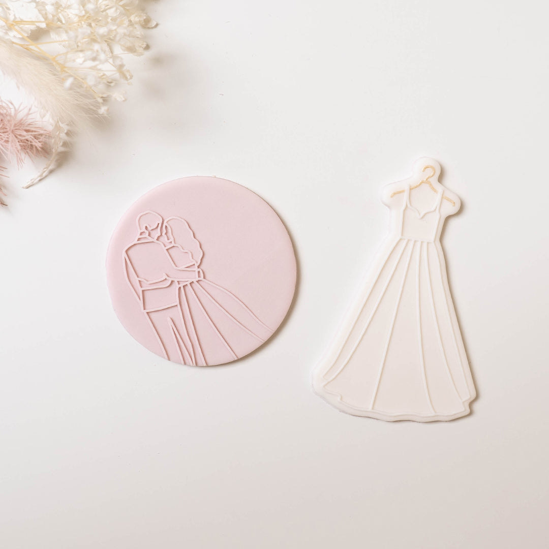 Wedding dress stamp and matching cutter