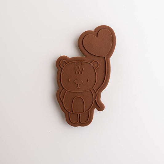 Bear with heart balloon stamp (with matching cutter)