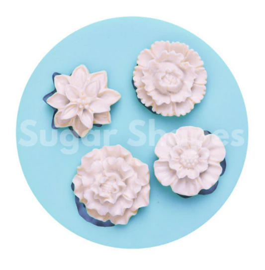 Flowers assorted 4pc silicone mould