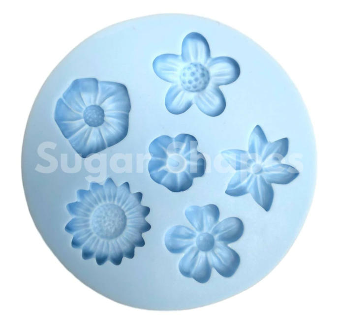 Flowers assorted 6pc silicone mould