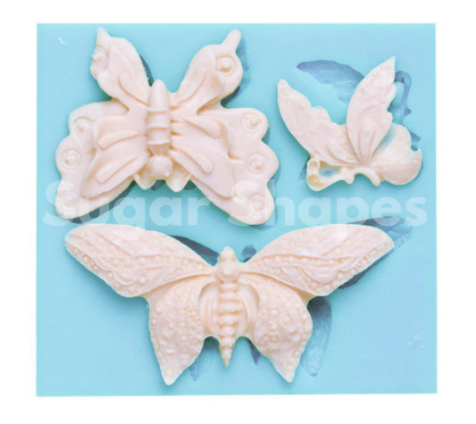 Butterfly assorted 3pc silicone mould