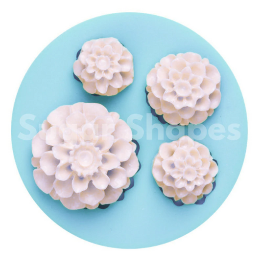 Dahlia 4pc silicone mould