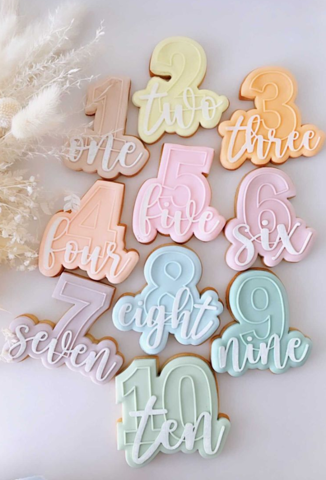 Number stamp with matching cutter (Available as individuals or full set)